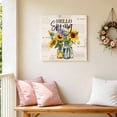 thumbnail image 5 of Canvas Wall Art Hello Spring Canvas Art Print Sunflowers Lavender Pictures Wall Decor for Living Room Bedroom Artwork Decorations Stretched Framed Ready to Hang 12"x12", 5 of 9