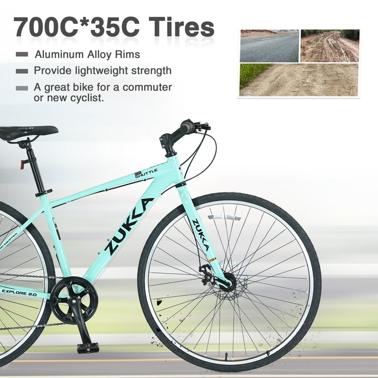 700C Hybrid Road Bike Shimano 7-Speed Adult Bike Aluminum
