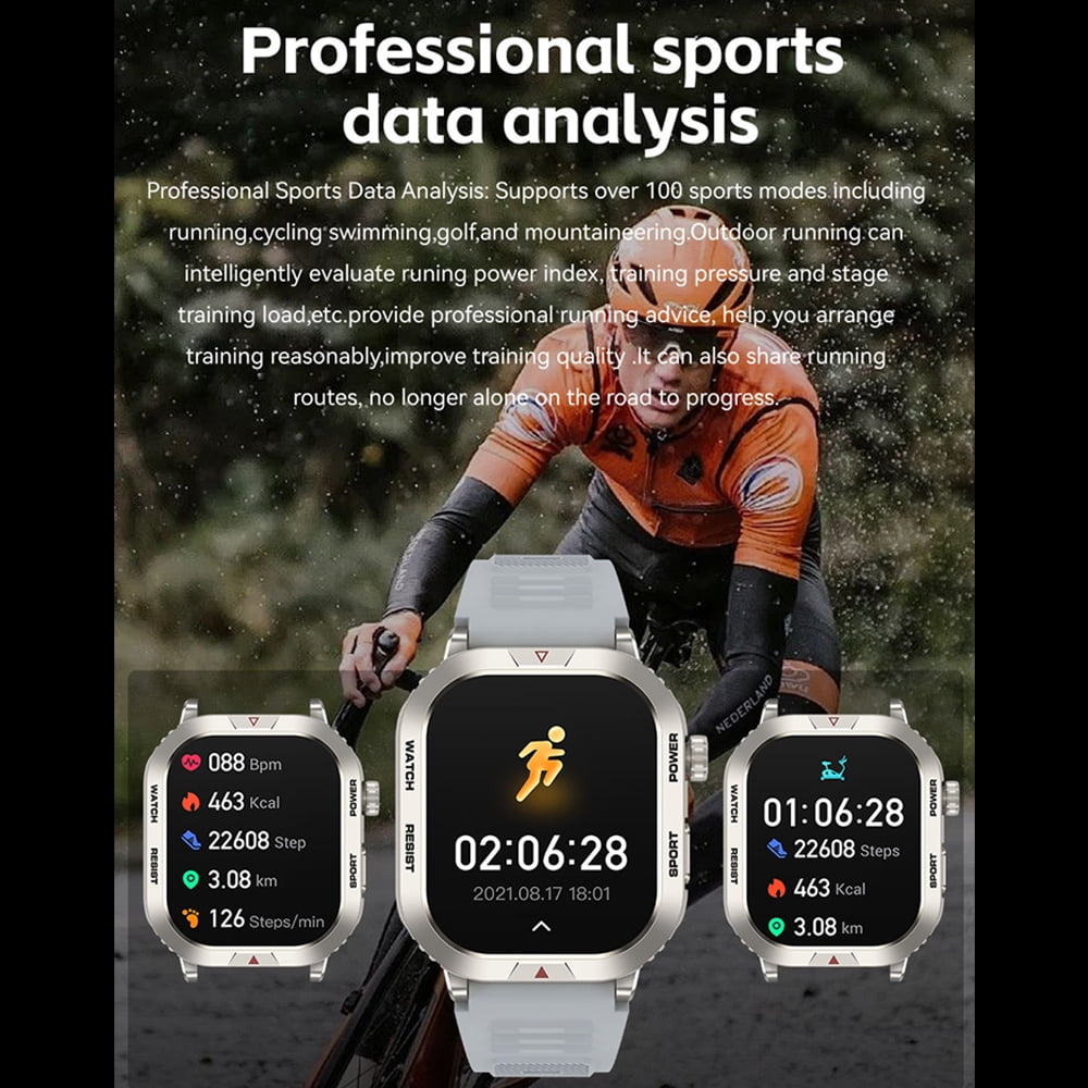 BEYCED Smart Watch for Android & iPhone (Bluetooth Answer/Make Calls), 2.01 inch IP68 Waterproof Tracking Fitness, Pedometer/Calories,Multiple Sports Modes