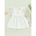 thumbnail image 2 of xiaxaixu Robe de Bébé Fille Sans Manches Col Rond Dentelle Patchwork Bowknot Robe d'Été A-Ligne, 2 of 9