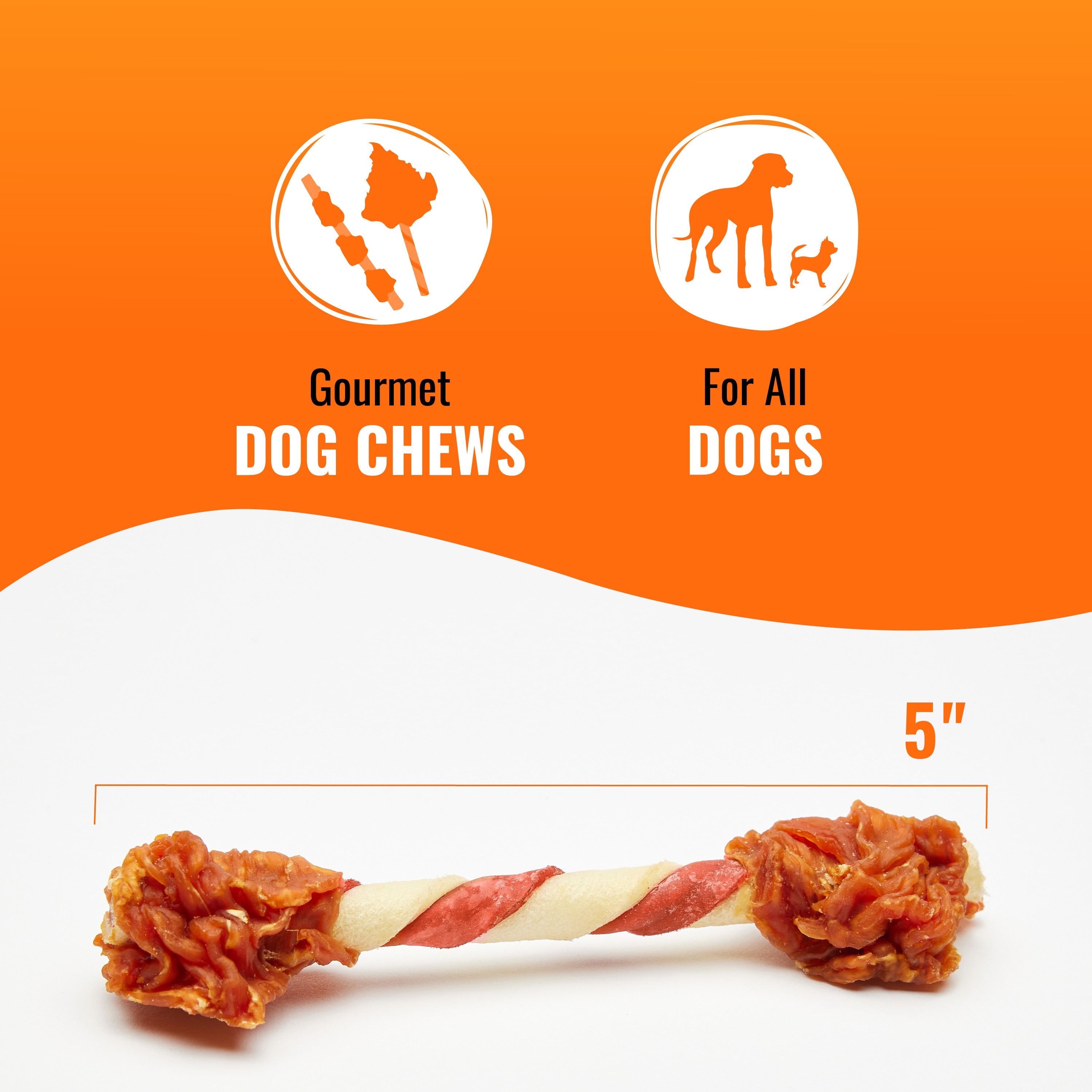(4 pack) Good ’n’ Fun Triple Flavor Double Pops with Chicken, Rawhide Chews for All Dogs, 12 oz.