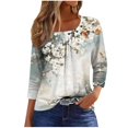 thumbnail image 2 of Fiudx Ofertas Flash Artículos En Oferta Blusa de Manga 3/4 a La Moda para Mujer, Camiseta Estampada, Top Informal, 2 of 5