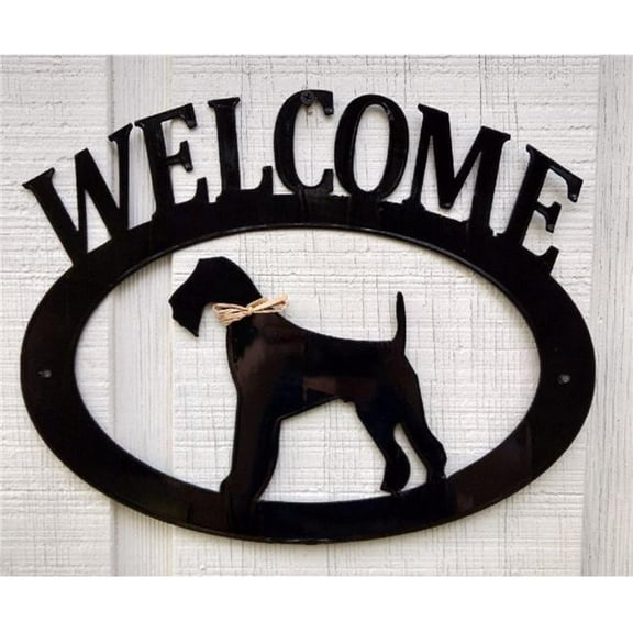 The Lazy Scroll airedalewelcome Airedale Terrier Metal Welcome Sign