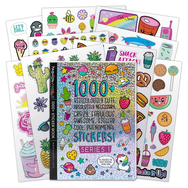 Libro de pegatinas Fashion Angels para más de 1000 niños ridículamente lindos de 6 años