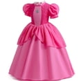 thumbnail image 3 of Vestido de princesa de melocotón para niñas, disfraz de Reina, ropa de melocotón para Halloween, cumpleaños, Carnaval, trajes de fiesta, 2 a 10 años, 3 of 5