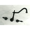 thumbnail image 2 of Kingston Brass KS1025AL Heritage Two-Handle Wall Mount Roman Tub Faucet, Oil Rubbed Bronze, 2 of 8