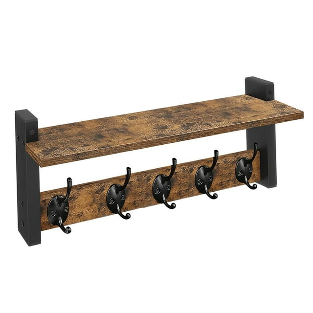 Perchero de pared para colgar toallas, ganchos de pared para baño con estante, fácil instalación, perchero para entrada, dormitorio y hogar.