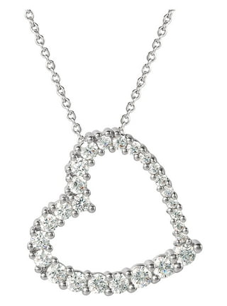 Macy's Jewelry | Sterling Silver Heart Necklace, Diamond, 10K Gold | Color: Gold/Silver | Size: Os | Jennastanley's Closet