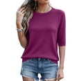 thumbnail image 5 of V-neck Short Sleeve T shirts for Women Summer Basic, 5 of 6