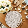 thumbnail image 2 of Farmhouse Khaki Round 15 Inch Placemats Set of 8, Vintage Flower Leaf Botanical Plant HeatResistant Non Slip Place Mats for Dining Table, Wipeable Braided Kitchen Table Mats for Housewarming, 2 of 9