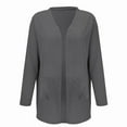 thumbnail image 5 of felwors Womens Casual Lightweight with Pocketes Long Sleeve Open Front Cardigan Dark Gray, L, 5 of 8