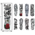 thumbnail image 4 of Pegatinas temporales para tatuajes HUOGUO, 8 hojas, para brazo completo, 4 of 5