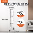 thumbnail image 2 of VEVOR 2 Bike Storage Rack, Free Standing Gravity Wall Vertical Bike Rack, Fully Adjustable Bike Rack Garage, Sturdy Steel & Easy Assemble, 2 of 9