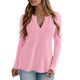 thumbnail image 2 of Remera PRETTYGARDEN de Manga Larga con Cuello en V y Tejido Waffle Rosa Talle M, 2 of 5