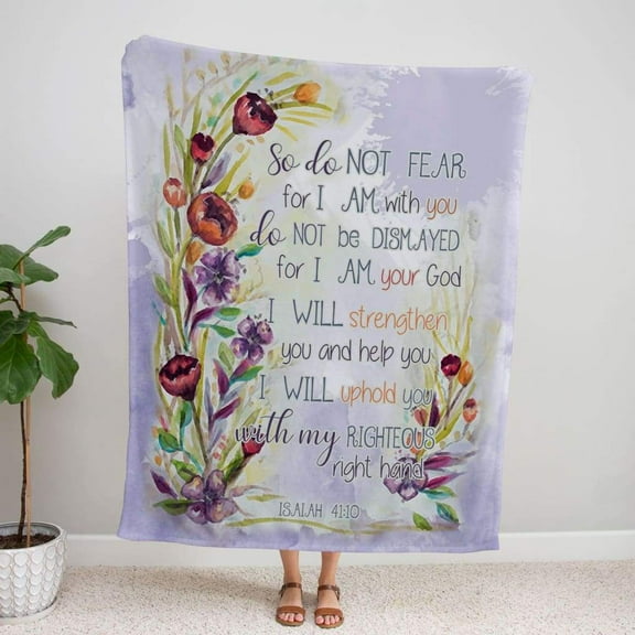 Namashops - Jesus Blanket - Isaiah 41:10 So do not fear, for I am with you Bible verse blanket, 30x40in Fleece Blanket