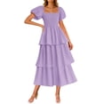 thumbnail image 1 of Vestido ZESICA para mujer 2025, estilo bohemio, midi, morado, talla XL, 1 of 9