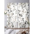 thumbnail image 3 of Gray Botanical Sheer Curtains 84 Inch Length 2 Panels Set, Watercolor Spring Summer Floral Leaves Voile Window Treatment Rod Pocket Curtains Sheers Drapes for Bedroom/Living Room/Kitchen 52"x84"x2, 3 of 7
