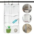 thumbnail image 3 of Txkrhwa 6 Pockets Hanging Mesh Storage Bags, Shower Curtain Caddy Organizer Bag, with over the Door Hooks to Hold Toiletries, Shampoos, Soaps, Bath Toy, 3 of 8