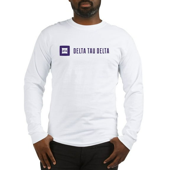 CafePress - Delta Tau Delta Purple Signature Long Sleeve T Shirt - Unisex Cotton Long Sleeve T-Shirt