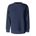 thumbnail image 4 of Crewneck Sweatshirts Women Long Sleeve Crew neck Sweatshirt Cute Pullover Tops Lightweight Fall Winter Outfits 2025 Navy S, 4 of 5