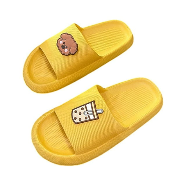 Youkk Breathable Men Slippers - Fashionable And Lightweight Non-slideComfortable Soft Thick Bottom Durable Platform Open Toe Yellow 40/41.1