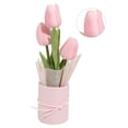 thumbnail image 2 of Ramo de tulipanes DIY, hecho a mano, flores artificiales de tacto real para decoración de bodas y hogar, paquete de material rosa, 2 of 12