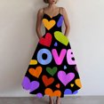 thumbnail image 4 of Fashion Valentine's Day Dress For Women Printed Off-Shoulder Sleeveless Dress Multicolor 2XL, 4 of 4