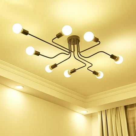 Industrial Ceiling Light Sun Run Creative Retro 8 Fixture Industrial Ceiling Light Sun Run Creative Retro 8 Fixture Chandeliers Vintage Metal Semi