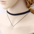thumbnail image 6 of Black Velvet Choker Necklace for Women Layered Leather Necklace Geometric  Triangle Circle Pendant Necklace Fashion Jewelry, 6 of 6