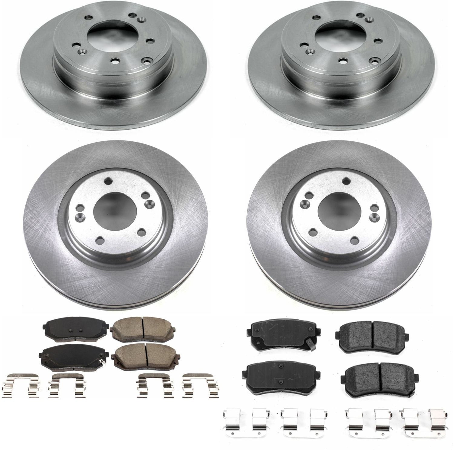 PowerStop Front and Rear Stock Replacement Brake Pad and Rotor Kit Fits: HYUNDAI KIA Select Models KOE7522