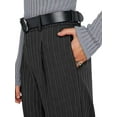 thumbnail image 4 of TANBOM Women's Striped Commuter Casual Suit Pants Straight-Leg Loose Black S, 4 of 4
