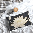 thumbnail image 3 of Salouo Golden Lotus Pattern Pillow Cases,1PC Pillow Covers with Envelope Closure Decorative Pillow Case for Bed Couch,Pillows Not Included-14"x20", 3 of 6