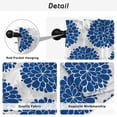 thumbnail image 5 of Dahlia Flower Kitchen Curtains, Farmhouse Botanical Blue Grey Floral Light Filtering Window Curtain Panels, 2Pcs Rod Pocket Window Treatments Set for Living Room Bathroom Bedroom 52x72 Inches, 5 of 9