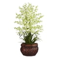 thumbnail image 2 of Nearly Natural Dancing Lady Silk Flower Arrangement, Green, 2 of 2