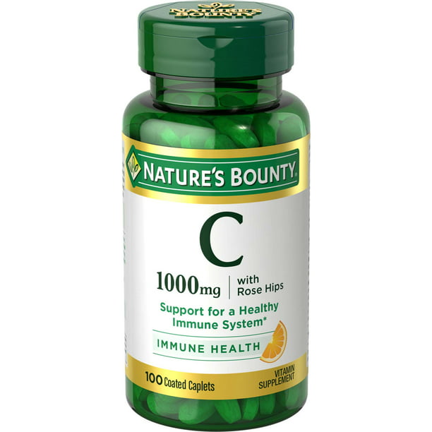Nature's Bounty Vitamin C With Rose Hips Caplets, 1,000 Mg, 100 Ct