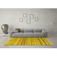 thumbnail image 3 of Ahgly Company Indoor Square Abstract Yellow Modern Area Rugs, 7' Square, 3 of 4