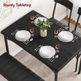 thumbnail image 3 of Ourlova Dining Table Set for 4 Kitchen Table with Upholstered Chairs and Bench 4-Person Dining Room Table Set Rectangular Kitchen Table Set for Small Space Apartment Home Studio Rustic Black, 3 of 7