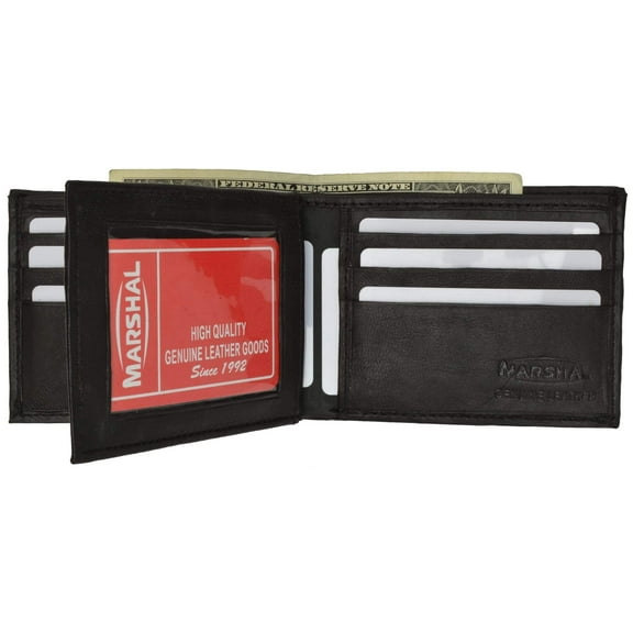 Genuine Leather Bifold Center Flap Lambskin Wallet with ID and Credit Card 52