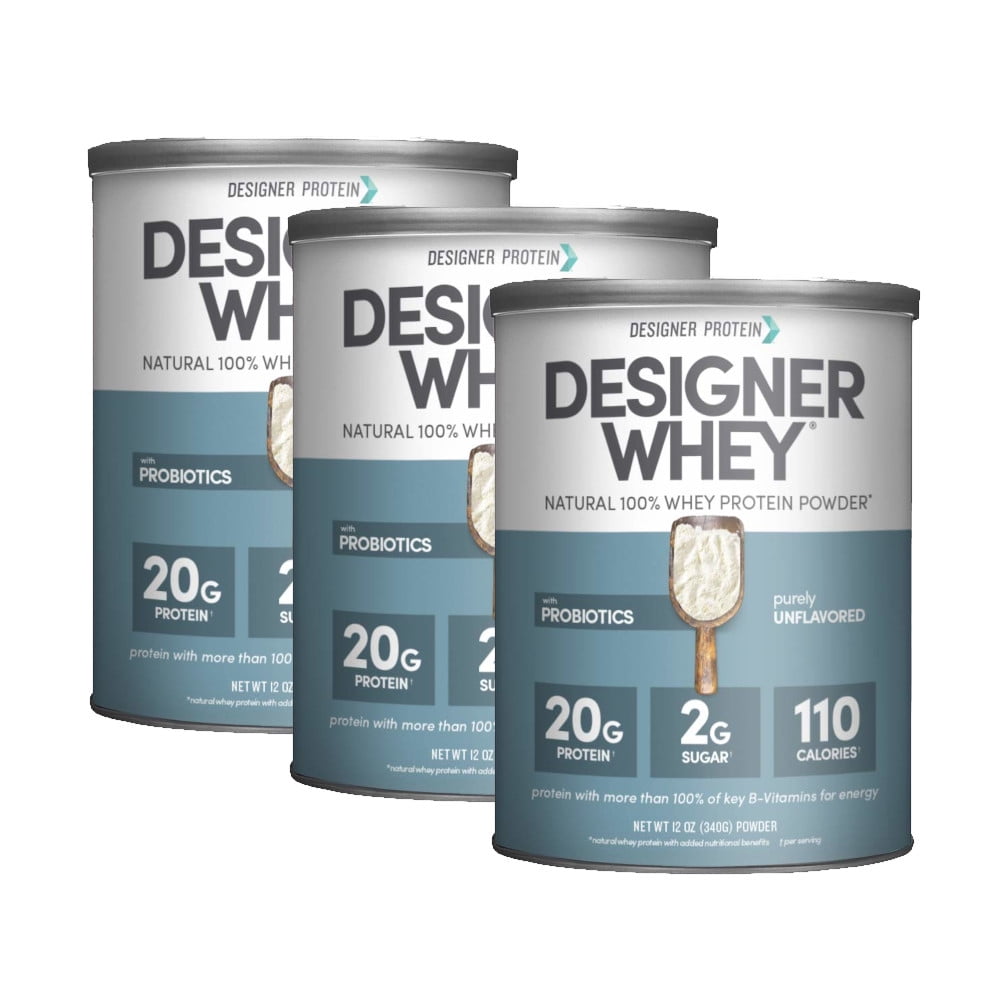 Designer Whey Protein Powder Purely Unflavored (36 oz)