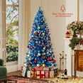 thumbnail image 4 of Gymax 6 FT Pre-Lit Artificial Christmas Tree Blue Hinged Xmas Tree w/ 767 Frosted PVC Branch Tips, 4 of 10