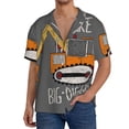 thumbnail image 3 of Naloa I Like Big Digger Men's Loose Fit Cuban Collar Short-Sleeve Shirt with Button-down and Chest Pocket for Everyday Wear Outings - 4X-Large, 3 of 7