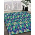 thumbnail image 3 of Ahgly Company Machine Washable Indoor Square Transitional Mint Green Area Rugs, 5' Square, 3 of 7