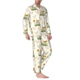 thumbnail image 2 of Pofeuu Flowers And Hens Print Men's Long Sleeve Pajama Set Pijamas Para Hombres Pijamas Para Hombres Mens Pajamas Set-Medium, 2 of 7
