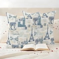 thumbnail image 4 of Outdoor Pillow Covers Pack of 2, Vintage Paris Architectural Blue Waterproof Throw Pillowcase Cushion Cases, Modern Abstract Art Decorative Pillow Cover for Couch Sofa Home Bed Patio, 4 of 9