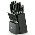 thumbnail image 2 of Oster Lindbergh 22 Piece Stainless Steel Cutlery Set with Storage Block in Black, 2 of 8