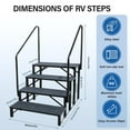 thumbnail image 2 of Gonipol RV Stairs with 2 Handrails Outdoor 4-Step RV Stairs with Double Handrails Heavy-Duty Steps Home Renovation Ladder for Travel Trailer Swimming Pools, 2 of 7