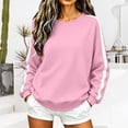 thumbnail image 2 of MSJUHEG Pullover Sweatshirts For Women, Oversized Striped Crewneck Drop Shoulder Top, Loose Fit Casual Sweatshirt for Everyday Fall Outfits A1 Pink XL, 2 of 6