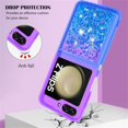 thumbnail image 4 of Glitter Case for Samsung Galaxy Z Flip 5 for Women Girls, Bling Sparkle Colorful Gradient Quicksand Waterfall Soft TPU Liquid Case Cover for Samsung Galaxy Z Flip5 LSJB-Purple Blue, 4 of 7