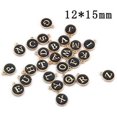 thumbnail image 2 of 26 piezas de lindas cuentas de letras mixtas, dijes de letras de metal, dijes iniciales esmaltados, dijes del alfabeto de doble cara al por mayor, color negro, 2 of 4
