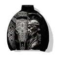 thumbnail image 3 of Abrigos de invierno para hombre, parkas, deportes de ocio, chaquetas acolchadas para hombre, estampado personalizado de calavera de guerrero, abrigo cómodo y cálido para hombre, 3 of 5